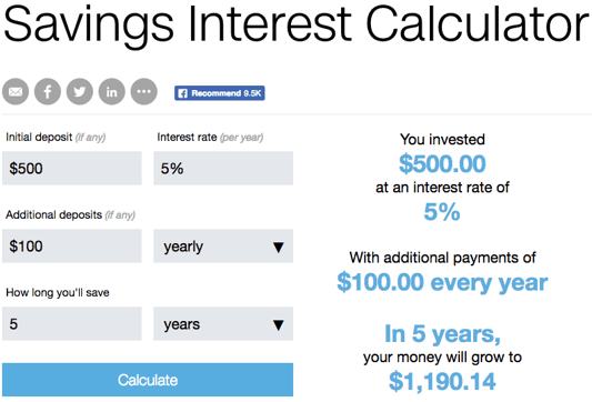 Savings Interest Rate Calculator