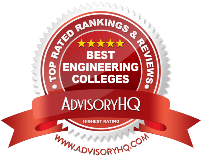 Best Engineering Colleges Red Award Emblem