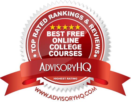 Best Free Online College Courses Red Award Emblem
