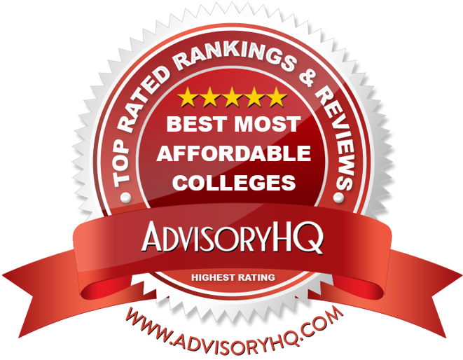 Best Most Affordable Colleges Red Award Emblem