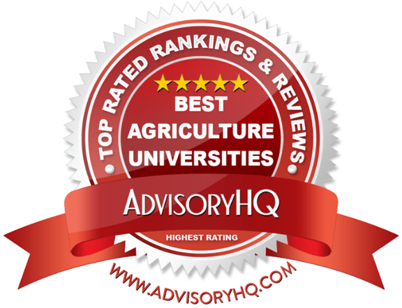 Red Award Emblem for Best Agriculture Universities