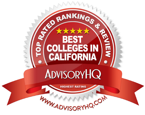 Best Colleges in California Red Award Emblem