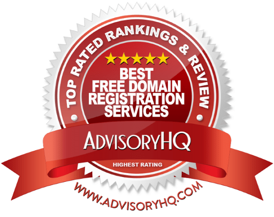 Best Free Domain Registration Services Red Award Emblem