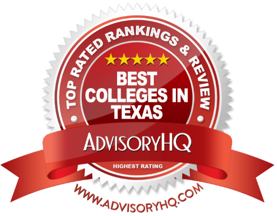 best colleges in texas red award emblem