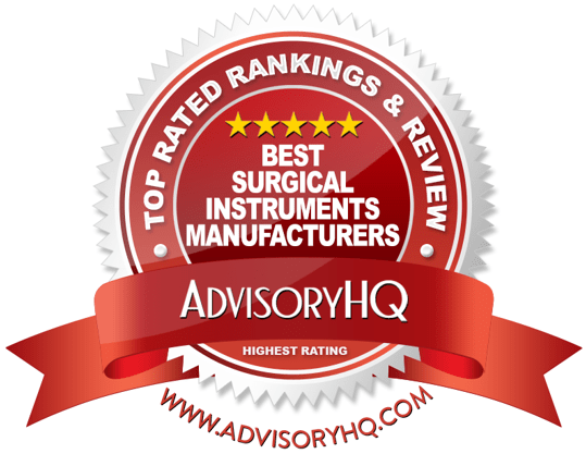 Best Surgical Instruments Manufacturers Red Award Emblem
