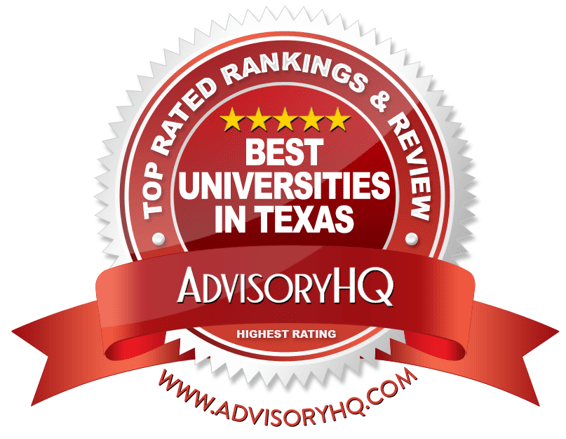Best Universities in Texas Red Award Emblem
