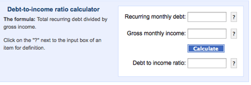 income to debt ratio calculator