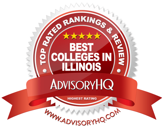 Best Colleges in Illinois Red Award Emblem