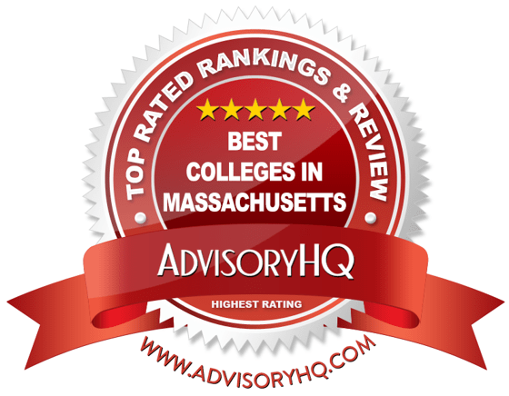 Best Colleges in Massachusetts Red Award Emblem