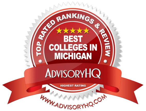 Best Colleges in Michigan Red Award Emblem