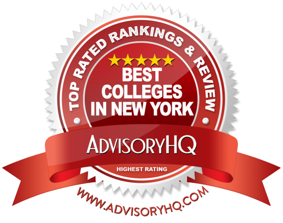 Best Colleges in New York Red Award Emblem