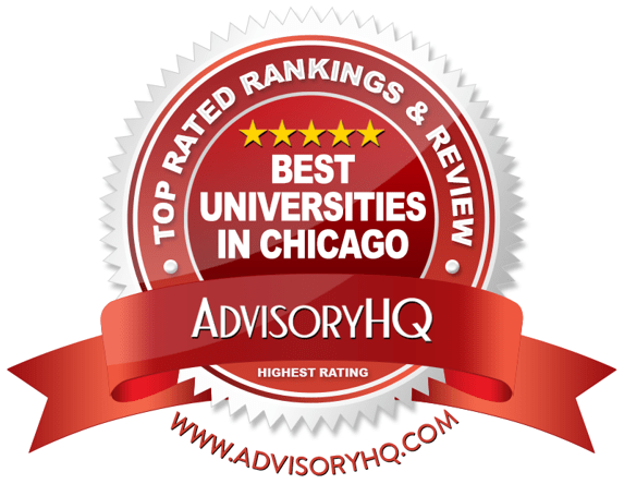 Best Universities in Chicago Red Award Emblem