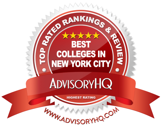 Best Colleges in New York City Red Award Emblem