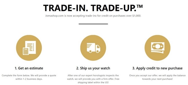 Jomashop Watches Trade-in Policy