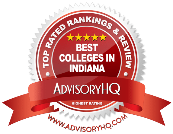 Best Colleges in Indiana Red Award Emblem