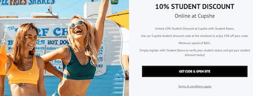 Cupshe student discount & coupons