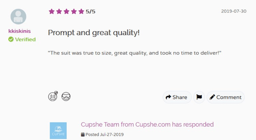 cupshe.com customer reviews