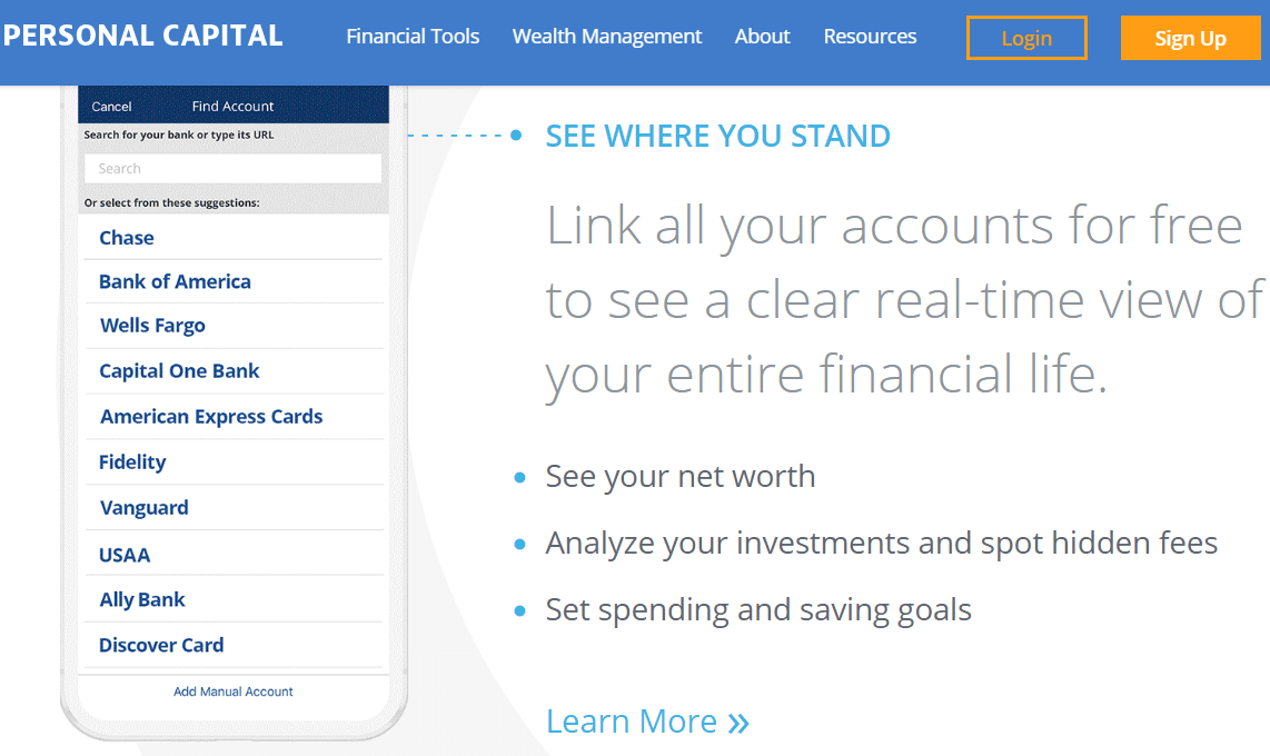 Personal Capital Mobile App and Website